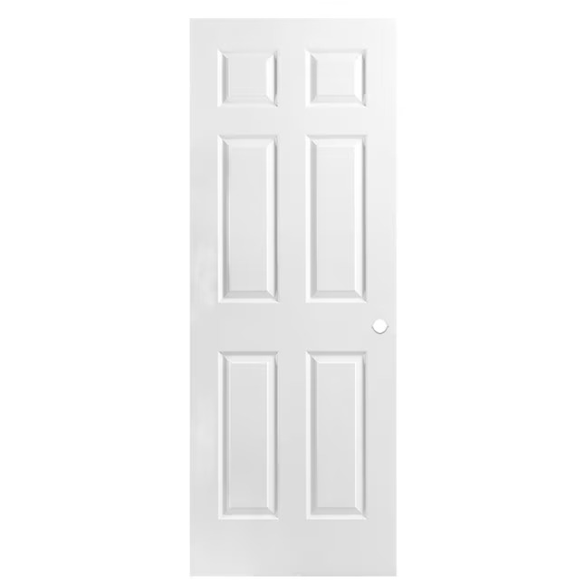 Masonite Traditional 30-in x 80-in 6-panel Textured Solid Core Molded Composite Slab Door with Lockset Bore